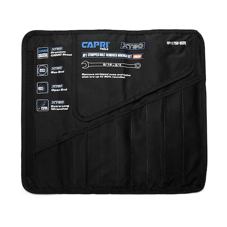 Capri Tools Wrench Roll Up Pouch for Extra-Long Wrenches SAE, 8 Pockets CP11750-8S-POUCH